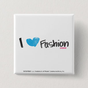 I Heart Fashion Yellow 2 Inch Square Button