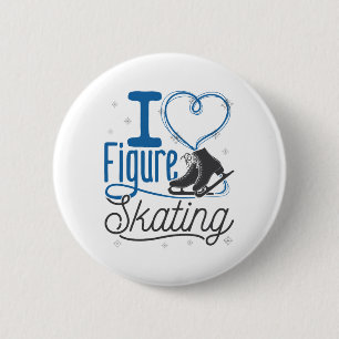 I Heart Figure Skating 2 Inch Round Button