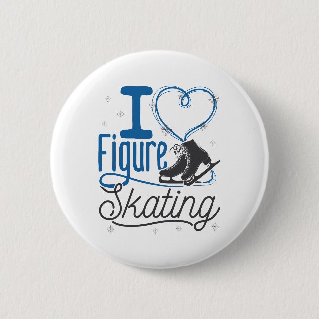 I Heart Figure Skating 2 Inch Round Button (Front)