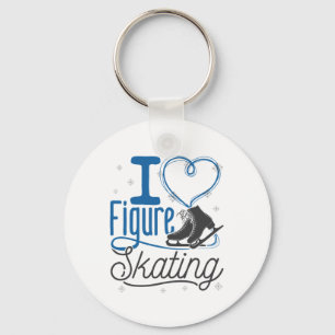 I Heart Figure Skating Keychain