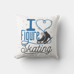 I Heart Figure Skating Throw Pillow