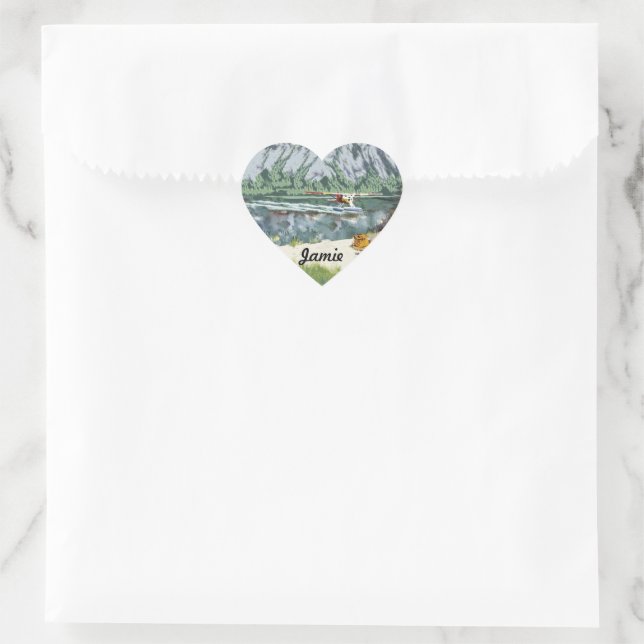I Heart Fishing Heart Sticker (Bag)