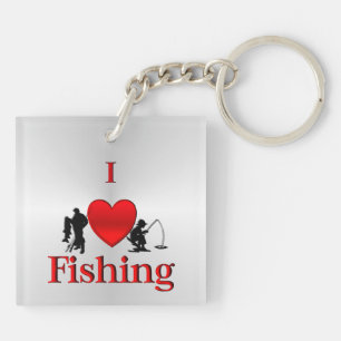 I Heart Fishing Keychain