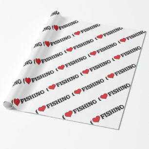 I Heart Fishing Wrapping Paper