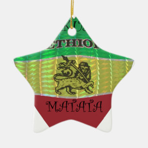I Heart Flag - Love Ethiopia   Red Golden Green Ho Ceramic Ornament