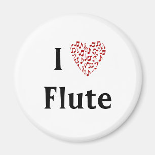 I Heart Flute - Music Instrument Magnet