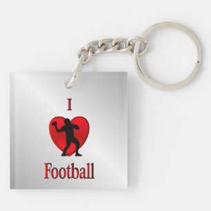 I Heart Football Keychain