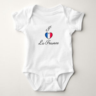 "I heart France" French Pride Favourite Country Baby Bodysuit