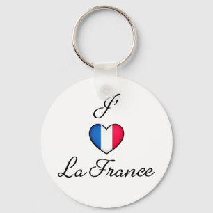 "I heart France" French Pride "J'adore La France"  Keychain