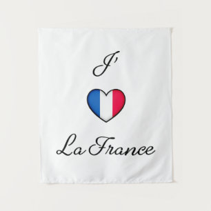 "I heart France" French Pride "J'adore La France"  Tapestry