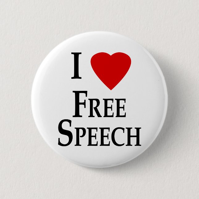 I Heart Free Speech 2 Inch Round Button (Front)