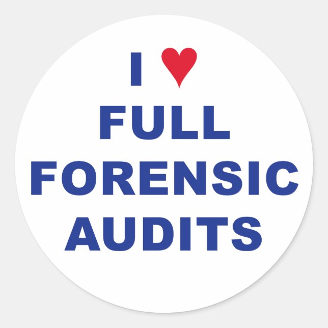 I Heart Full Forensic Audits Classic Round Sticker (Front)