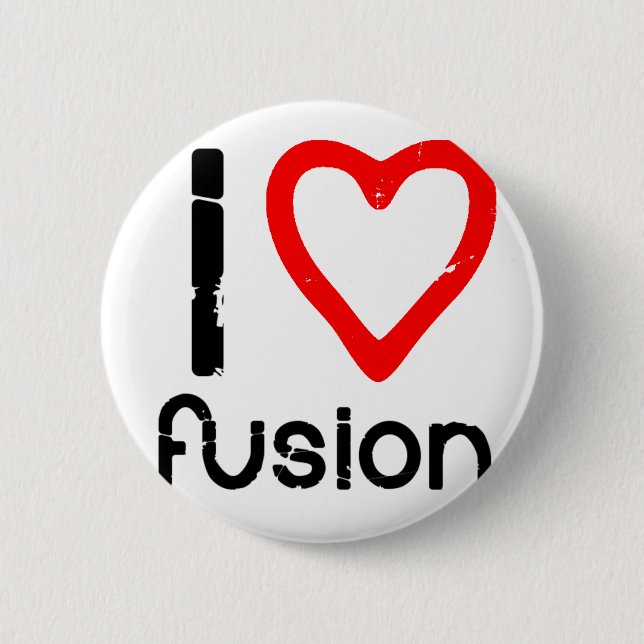 I Heart Fusion 2 Inch Round Button (Front)
