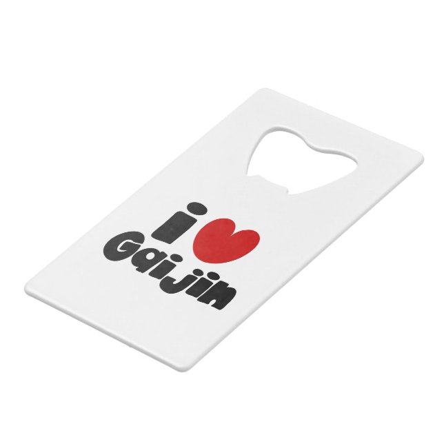 i heart Gaijin Credit Card Bottle Opener (Front Angled)