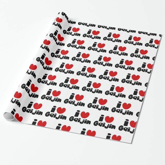 i heart Gaijin Wrapping Paper (Unrolled)
