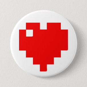 I Heart Gaming I Love Gaming Simple Pixel Art 3 Inch Round Button