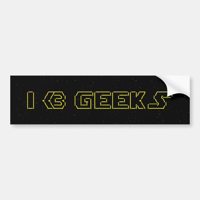I Heart Geeks ASCII ART Bumper Sticker (Front)