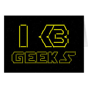 I Heart Geeks ASCII ART Carte de voeux