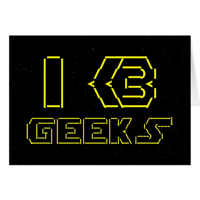 I Heart Geeks ASCII ART Carte de voeux (Devant horizontal)