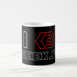 I Heart Geeks ASCII ART Coffee Mug