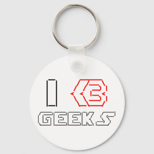 I Heart Geeks ASCII ART Keychain
