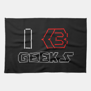 I Heart Geeks ASCII ART Kitchen Towel