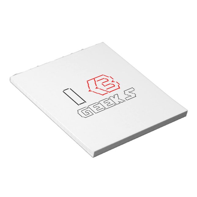 I Heart Geeks ASCII ART Notepad (Angled)