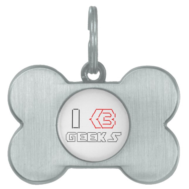I Heart Geeks ASCII ART Pet ID Tag (Front)