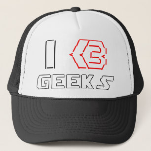 I Heart Geeks ASCII ART Trucker Hat