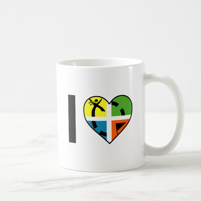 I Heart Geocaching Funny Mug (Right)