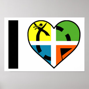 I Heart Geocaching Funny Poster