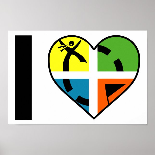 I Heart Geocaching Funny Poster (Front)