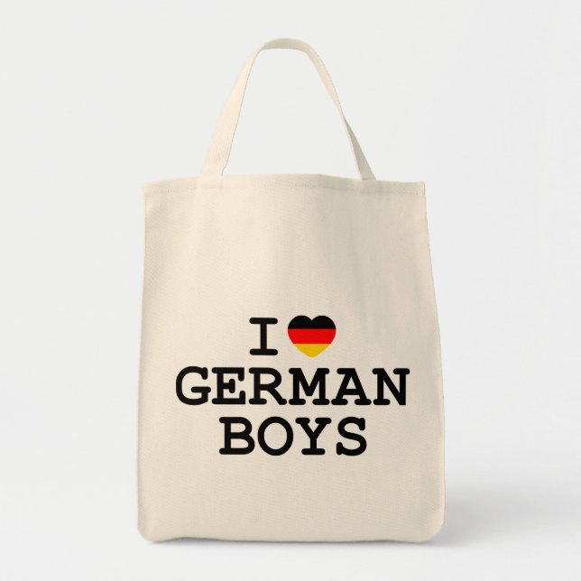 I Heart German Boys Tote Bag (Front)