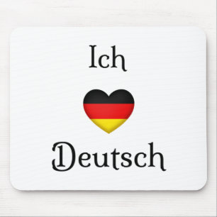 "I Heart German" Favorite Language School Subject Mouse Pad