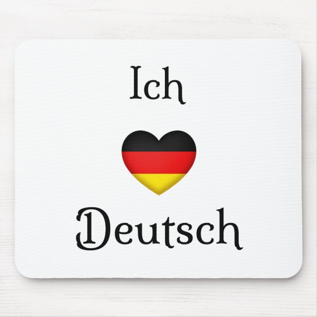 "I Heart German" Favorite Language School Subject Mouse Pad (Front)