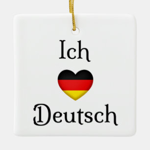 "I Heart German" Favourite Language School Subject Ceramic Ornament