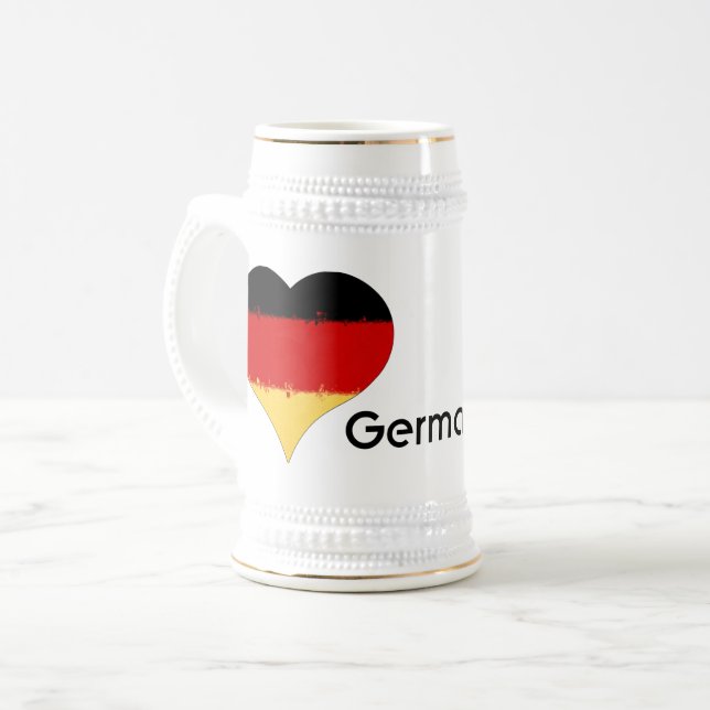 I Heart Germany German Flag Beer Stein (Front Left)