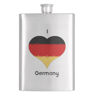I Heart Germany German Flag  Hip Flask