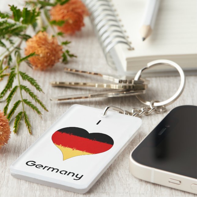 I Heart Germany German Flag  Keychain (Front Right)
