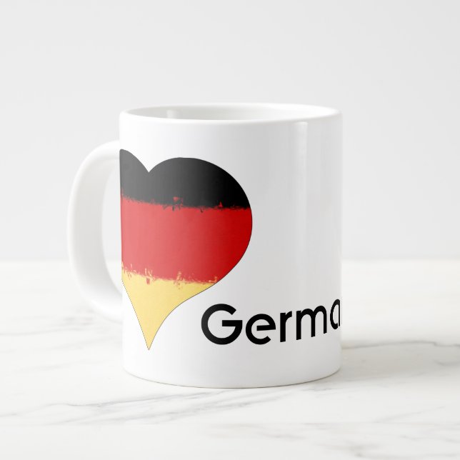 I Heart Germany German Flag Large Coffee Mug (Front Left)
