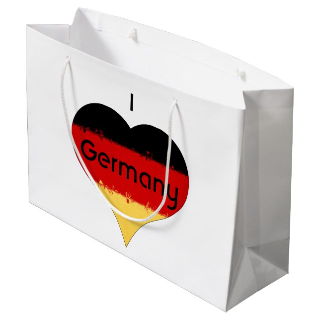 I Heart Germany German Flag Large Gift Bag (Back Angled)