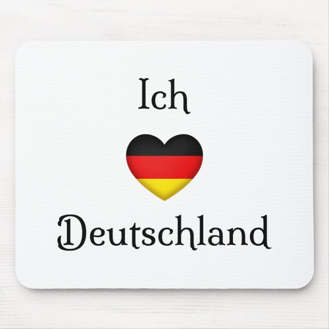 "I Heart Germany" German Pride World Traveller Mouse Pad (Front)