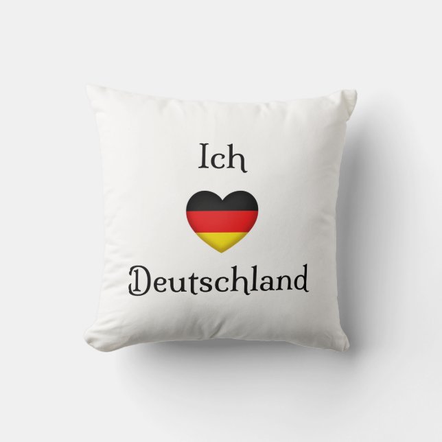 "I heart Germany" German Pride World Traveller Throw Pillow (Front)