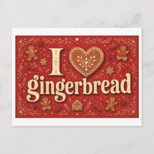 "I [Heart] Gingerbread" Postcard