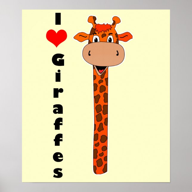 I heart giraffe poster (Front)