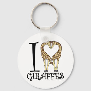 I Heart Giraffes Keychain