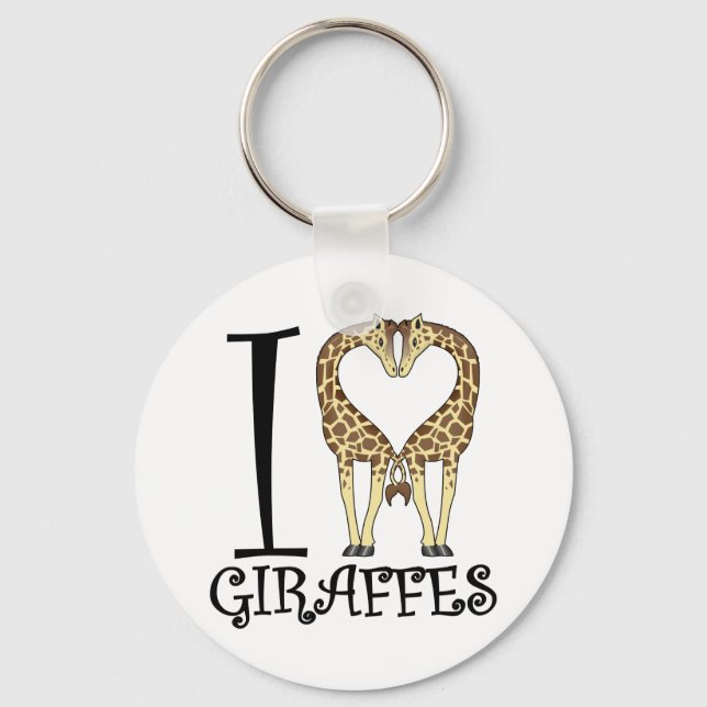 I Heart Giraffes Keychain (Front)