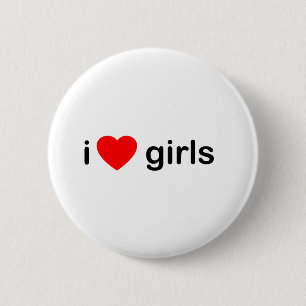 I Heart Girls - women love 2 Inch Round Button