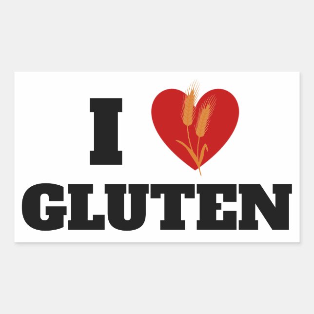 I HEART GLUTEN - I Love Gluten - Sticker (Front)