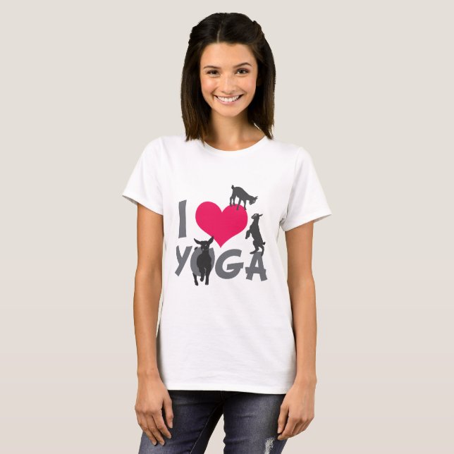I HEART GOAT YOGA | GetYerGoat™ T-Shirt (Front Full)